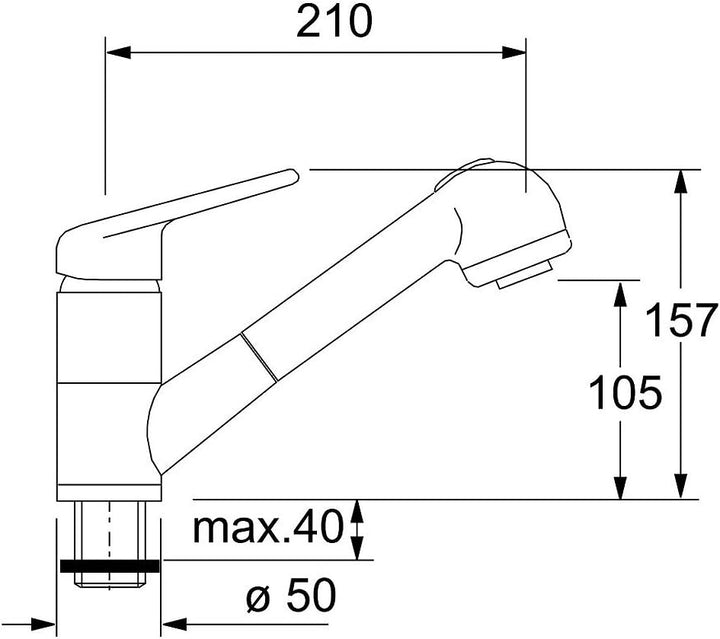 Franke Novara Plus Chrom Niederdruckarmatur mit Schlauchbrause Mischbatterie