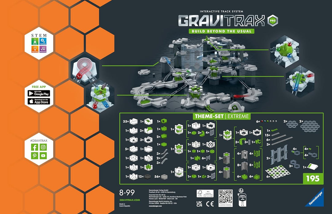 Ravensburger GraviTrax PRO Starter-Set Extreme 22432 - Umfangreiches Starterset der PRO-Linie für de