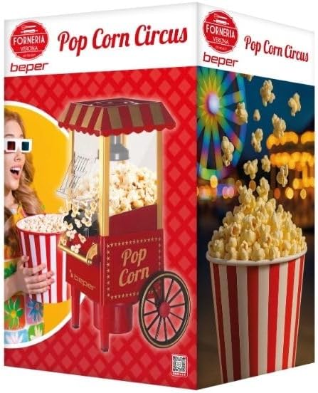BEPER BT.651Y Popcornmaschine, ABS-Kunststoff, Rot/Gold