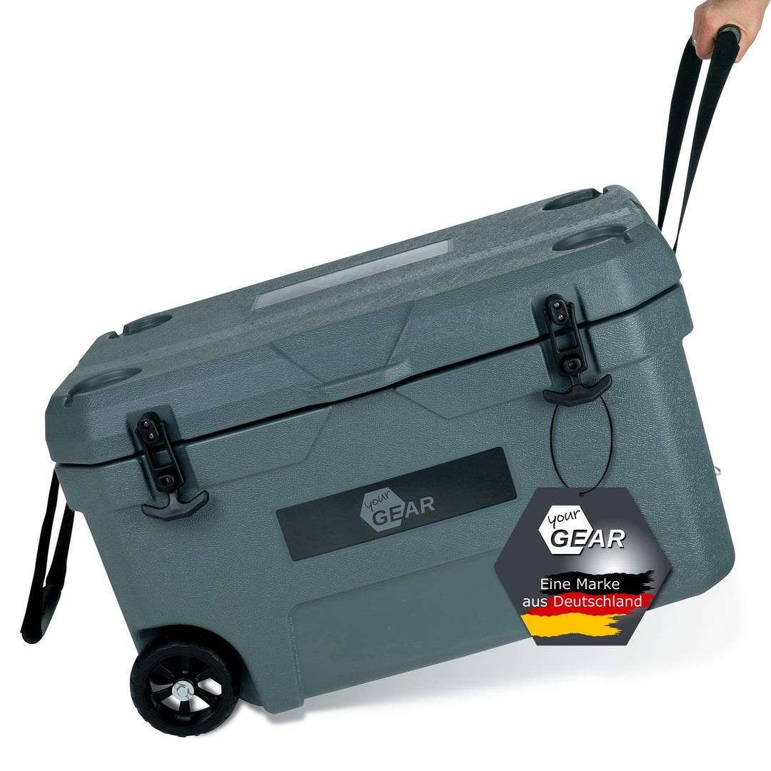 your GEAR Katmai Kühlbox 50L Volumen, 213h Kühlung, Robuste Thermobox mit Rollen, Energieeffizient,