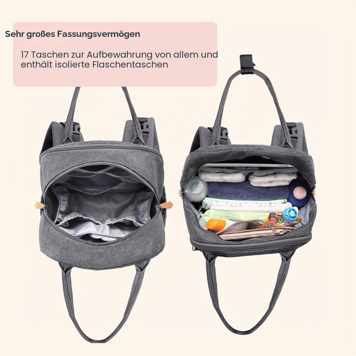 BabbleRoo Baby Wickeltasche/Rucksack, Wickelrucksack lässige Wickeltaschen, Multifunktional Grosse K