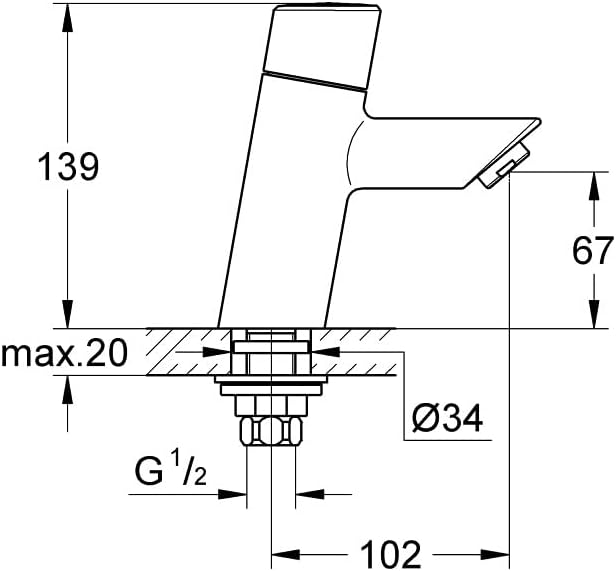 GROHE Feel | Badarmaturen - Standventil, XS-Size | chrom |32274000