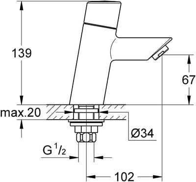 GROHE Feel | Badarmaturen - Standventil, XS-Size | chrom |32274000