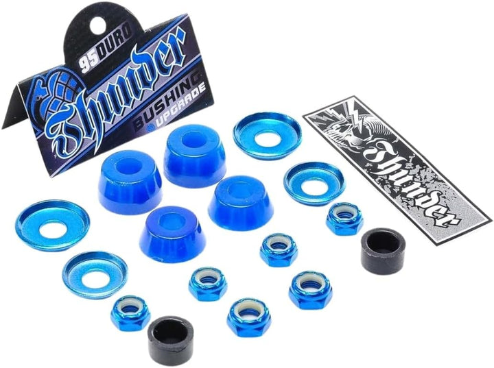 Thunder Rebuild Kit Bushings Washers Axel And Kingpin Nuts Pivot Cup 95 Duro x2 Blue Blue Einheitsgr