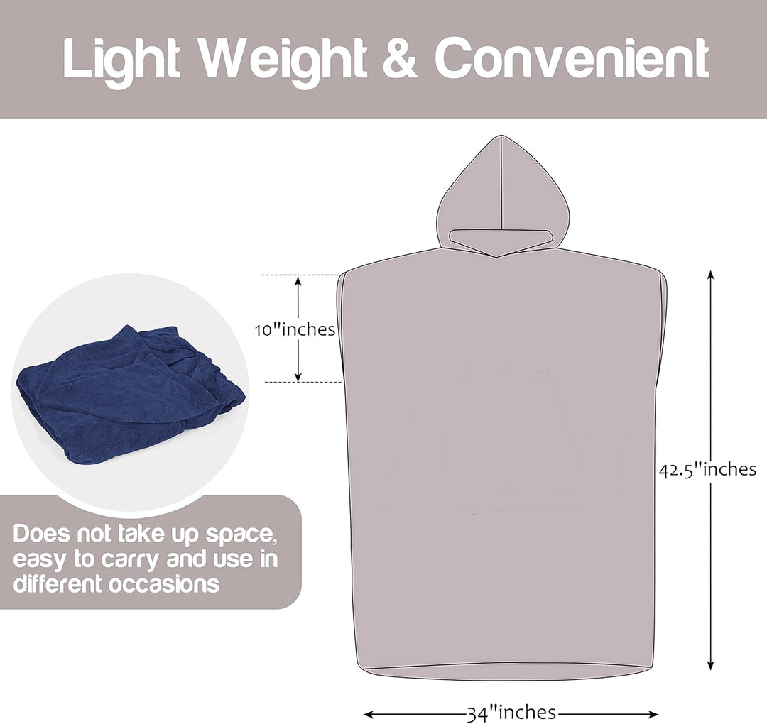 Kato Tirrinia Mikrofaser Surfponcho Handtuchkleid Badeponcho Damen Herren, Lang Surf Poncho Sauna Ba
