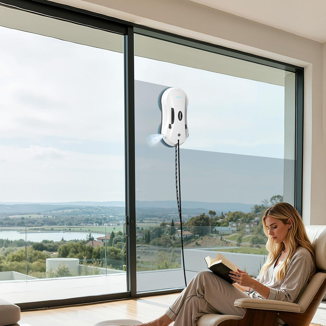 Fensterputzroboter, Fensterroboter mit 2-Fach Sprühsystem, Automatischem Wegplanung, Mehrfachschutz,