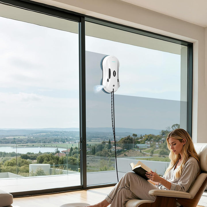Fensterputzroboter, Fensterroboter mit 2-Fach Sprühsystem, Automatischem Wegplanung, Mehrfachschutz,
