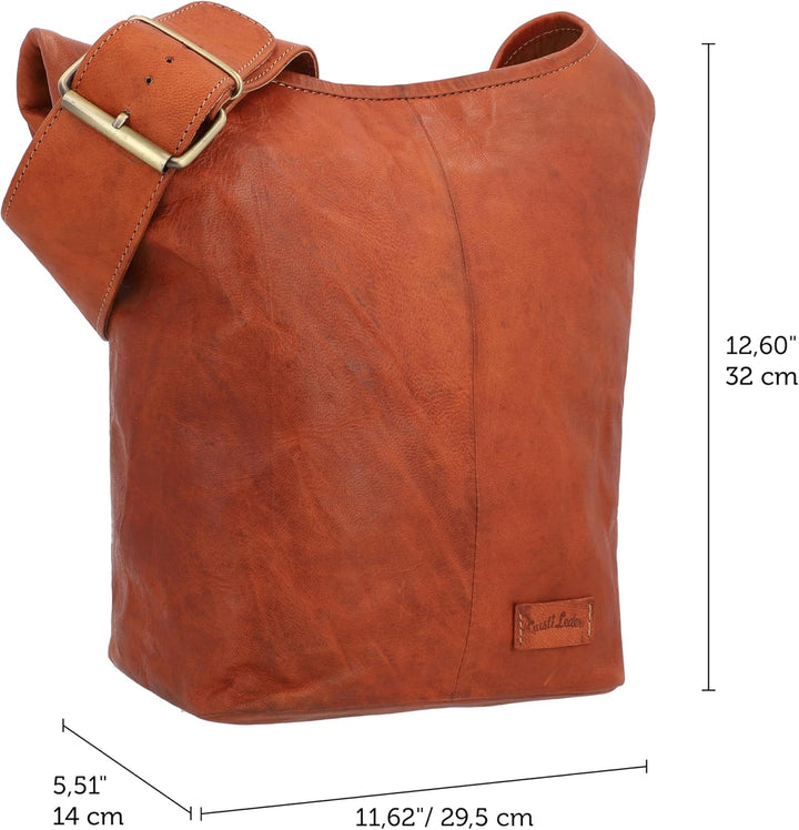 Gusti Umhängetasche Leder - Josephine Damen, Cognac