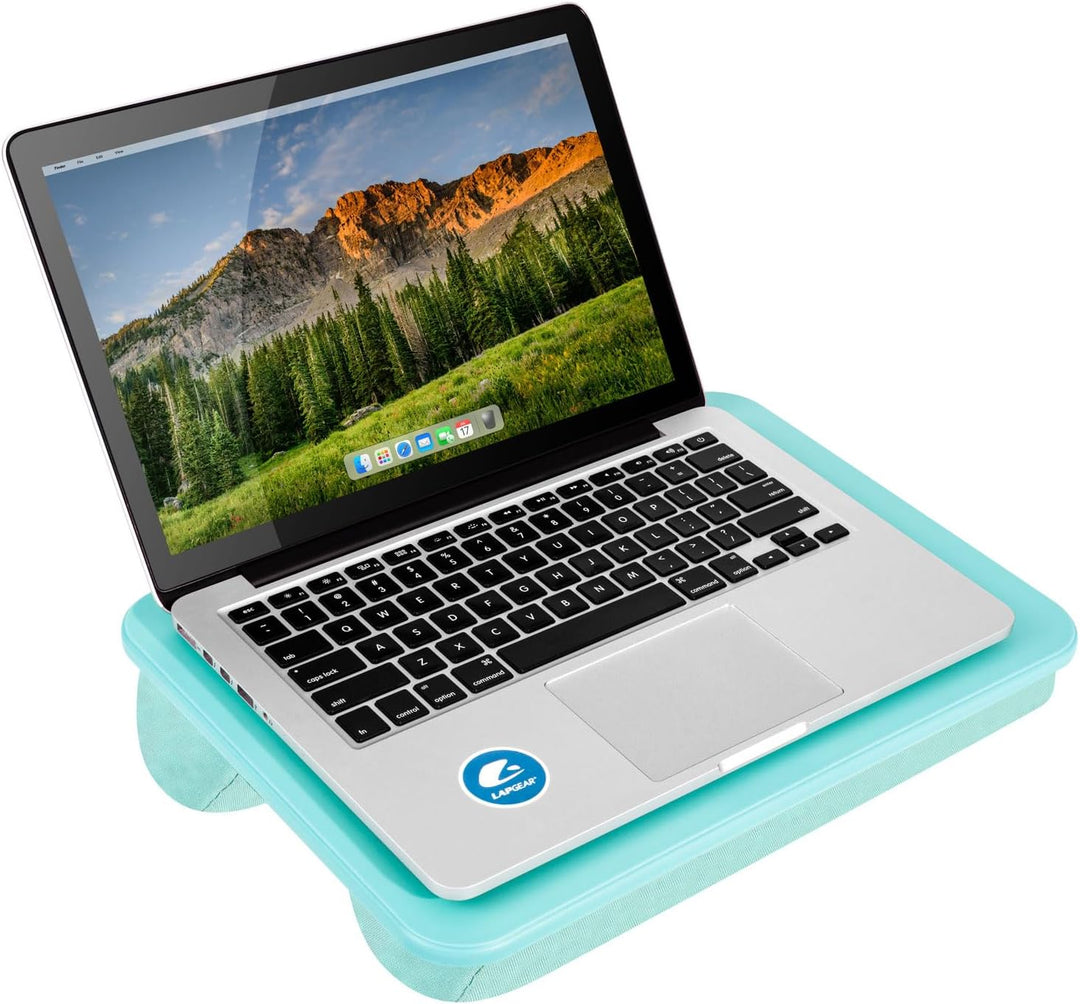 LAPGEAR Kompakter Schossschreibtisch, passend für Laptops bis zu 38,1 cm (15 Zoll), Aqua Sky, Style