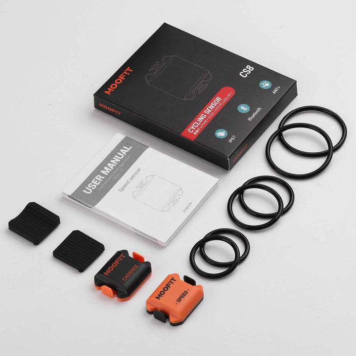 moofit Geschwindigkeitssensor und Trittfrequenzsensor, Bluetooth & ANT+ Kabelloser Geschwindigkeits,