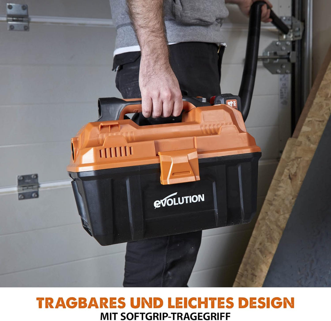 Evolution Power Tools R11VAC-Li Kabelloser Nass- und Trockensauger und Staubabsauger mit leistungsst