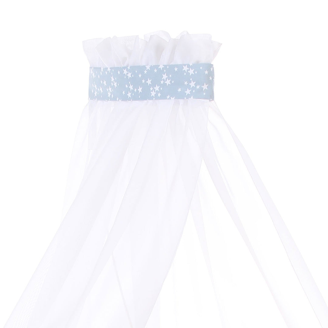 babybay Himmel Piqué mit Band passend für alle Modelle bis 96 cm Länge, azurblau Sterne weiss, Azurb