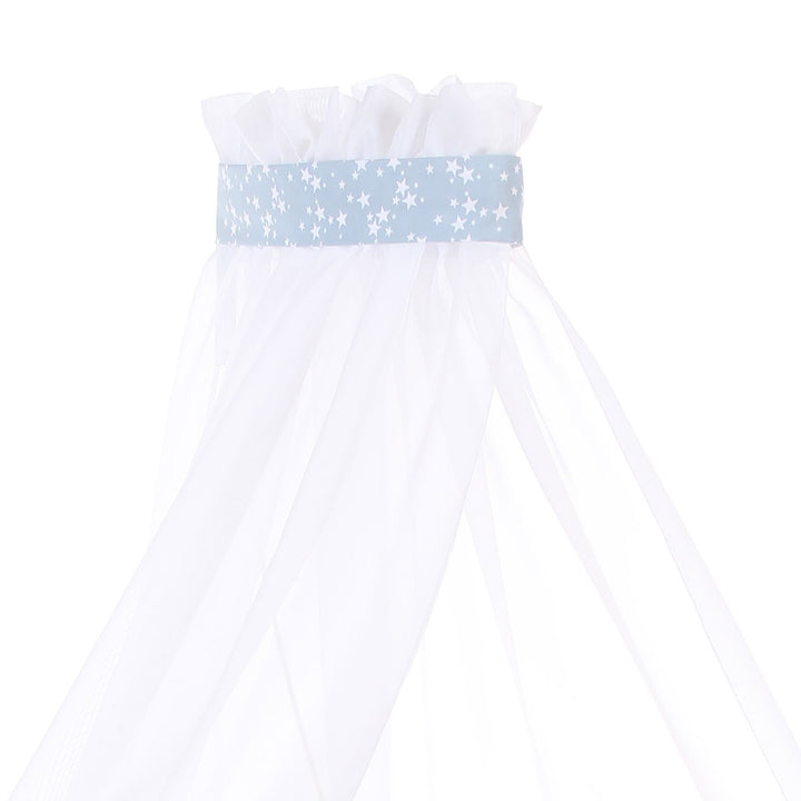 babybay Himmel Piqué mit Band passend für alle Modelle bis 96 cm Länge, azurblau Sterne weiss, Azurb