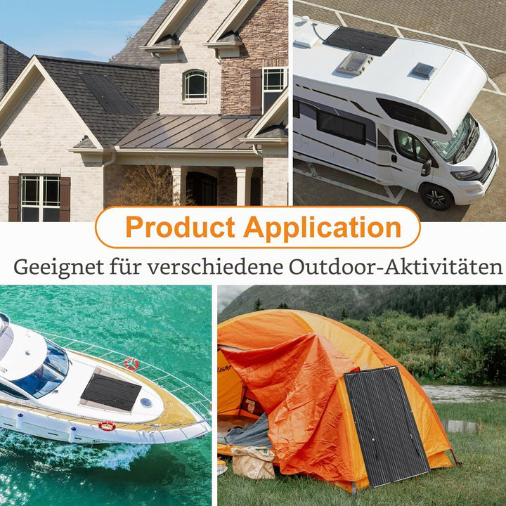 Aysolar 300W 12V Solarpanel Flexibel 3x100W 18V ETFE Monokristallines Solarmodul Photovoltaik für Wo