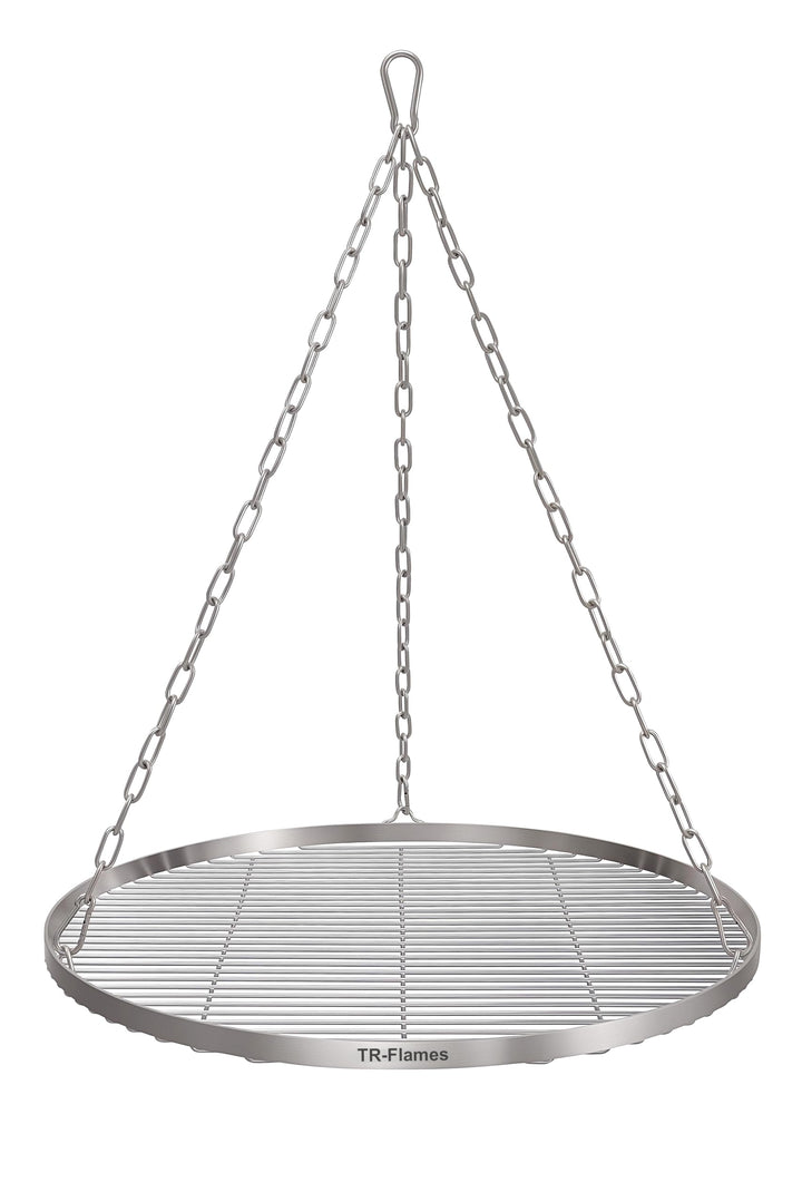 60cm Edelstahl Grillrost Mit Kette Ø4, Schwenkgrill, BBQ, Camping, Outdoor Grillzubehör 60 cm, 60 cm
