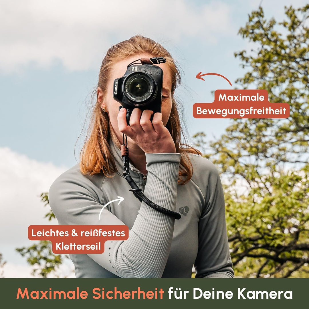 C-Rope Kamera Handschlaufe Loop aus Kletterseil | Kameragurt mit Schnellverschluss-System aus Klette