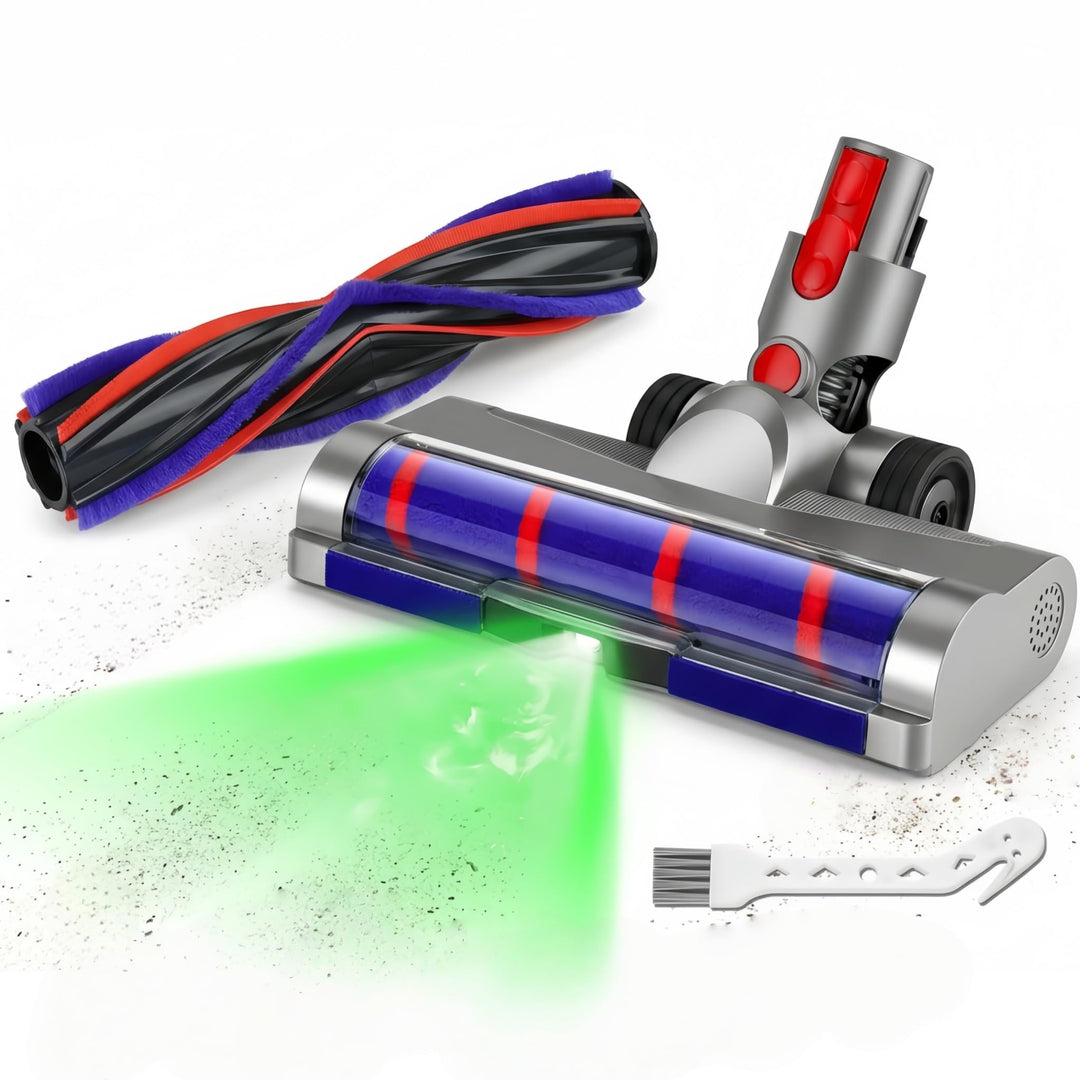 Ersatz Bürstenkopf für Dyson V15 V11 V10 V8 V7, Motorisierte Bodendüse mit Grüner LED Stauberkennung
