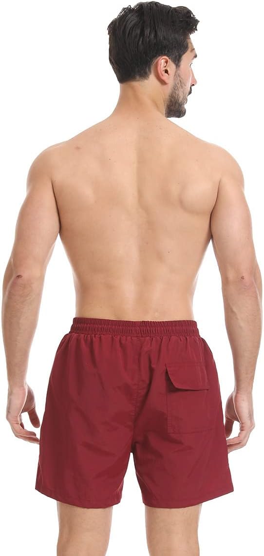 JustSun Badehose Herren Schnelltrocknend Boardshorts mit Mesh-Futter und Verstellbarem Tunnelzug M R
