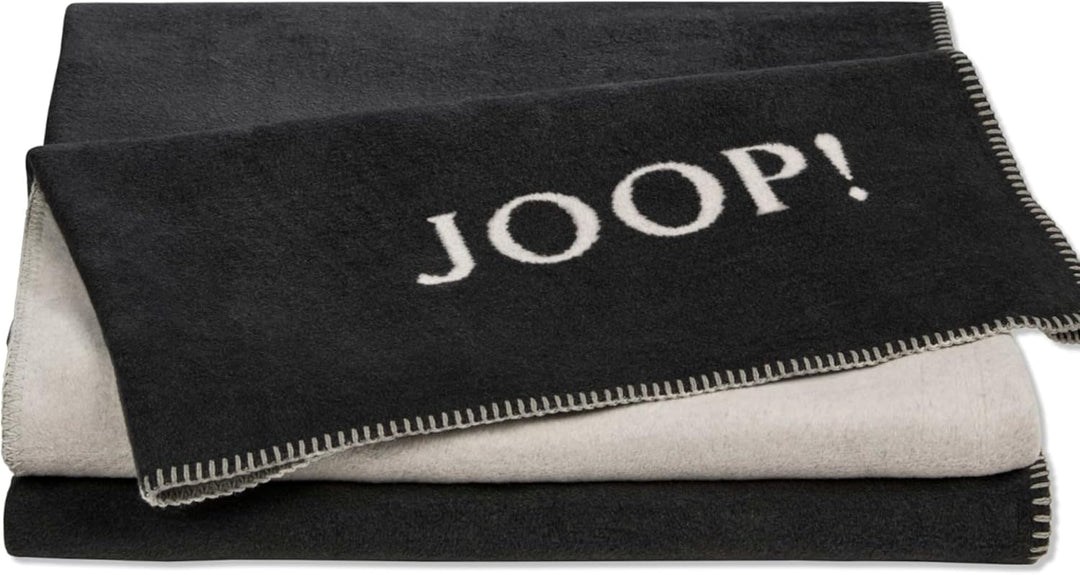 Joop! Wohndecke Uni-Doubleface Baumwollmischung anthrazit Grösse 150x200 cm, 739377 150x200 cm Anthr