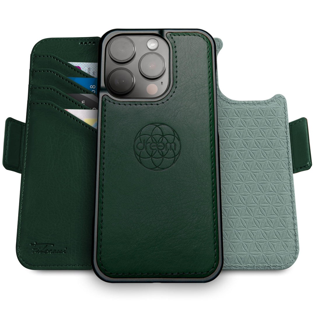 Dreem Fibonacci iPhone 15 Pro Max Brieftaschen-Etui / 2-in-1 stossfestes Etui und abnehmbares Folio
