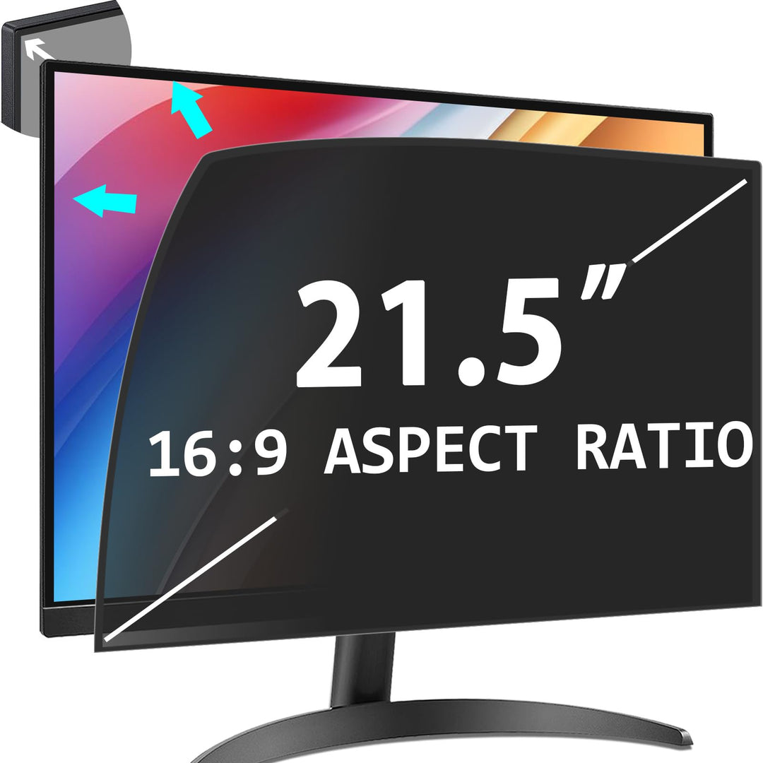 PYS 21,5 Zoll Blickschutzfolie für 16:9 Ultra-Slim Bezel Monitor Selbstklebend Abnehmbar Blickschutz