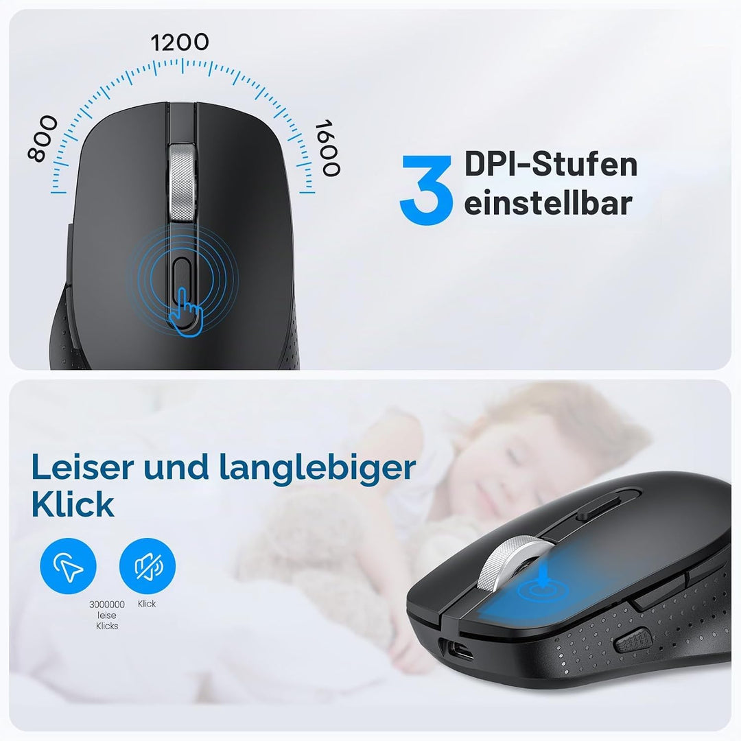 OMOTON Mac Tastatur Maus Set Kabellose für MacBook Air/Pro/iMac/iMac Pro/Mac mini, Bluetooth Funktas