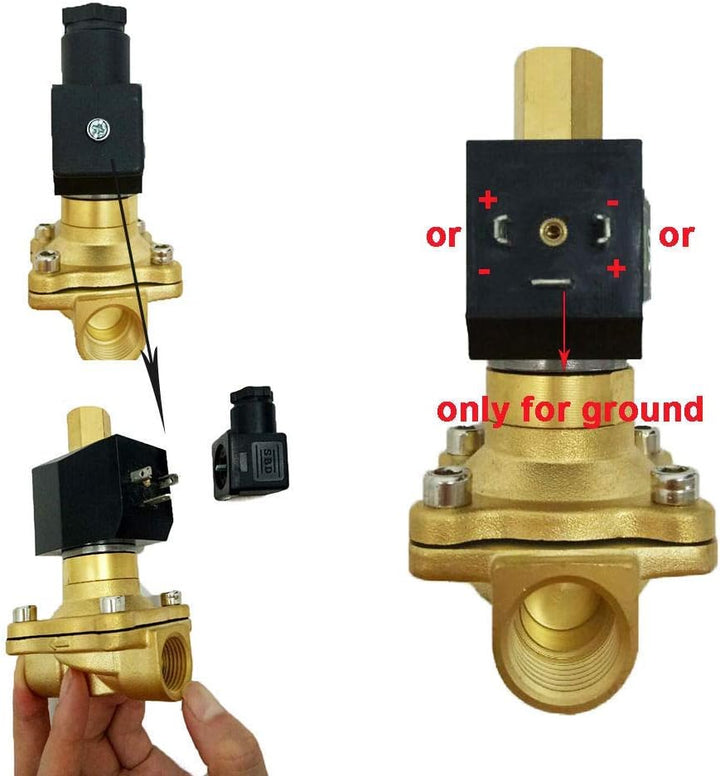 U.S. Solid 1/2" G 220V AC Messing Magnetventil Halb-direktes für Wasser Luft Gas Öl NO Stromlos offe