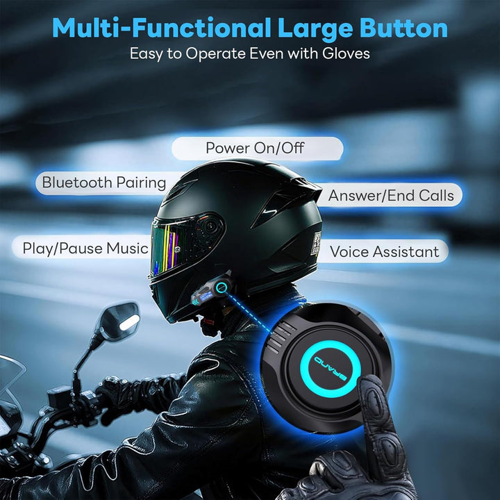 K09 Motorrad Headset, Motorradhelm Bluetooth 5.4, Helm Kopfhörer Gegensprechanlage in Reichweite 500