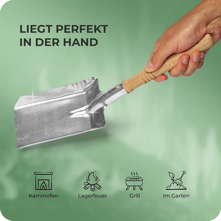 Kohleschaufel Kohlelöffel Ascheschaufel Schaufel Kamin Ofenschaufel (4, Kohleschaufel verzinkt), 4