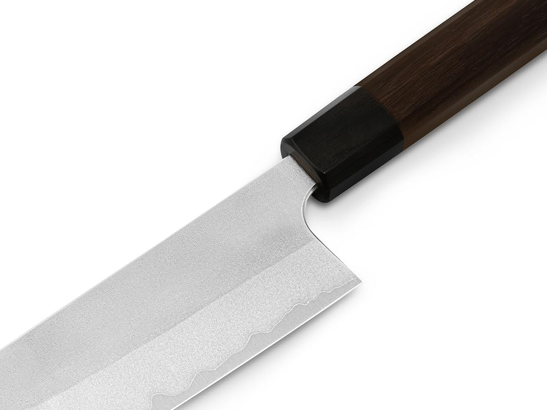 Profi SANTOKU Koch-Messer Yoshimi Kato Nashiji. Klingen-Länge 17cm. Aogami super, 3 Lagen, hand-gesc