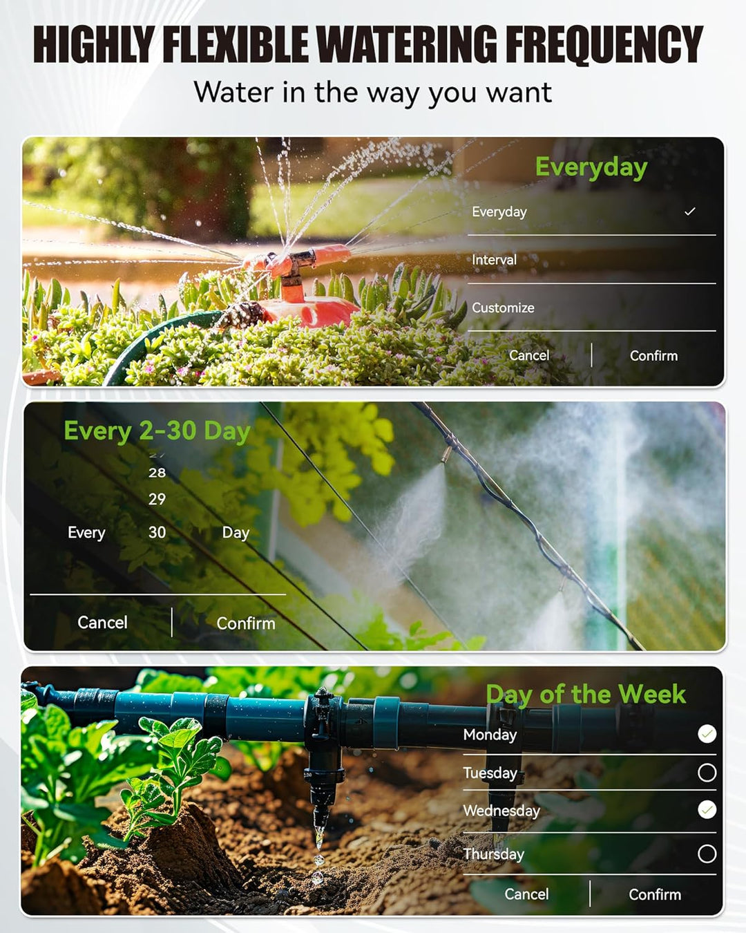 RAINPOINT Bewässerungscomputer Bluetooth 2 Ausgänge, Messingeinlass, Automatische Garten Bewässerung