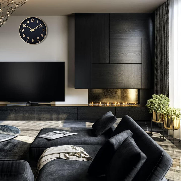 HZDHCLH Funkuhr 30 cm Grosses Ziffernblatt Wanduhr Geräuschlos,Geeignet für Schule, Zuhause, Wanddek