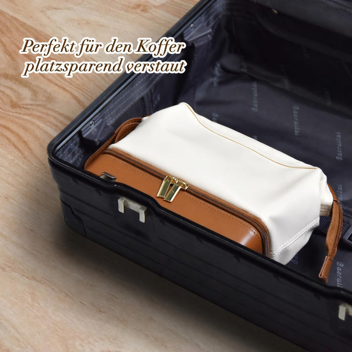 2-in-1 Schmuckbox und Kosmetiktasche mit Spiegel – Reise-Organizer, tragbare Kulturtasche mit integr