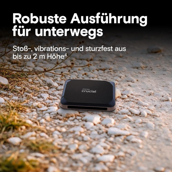 Crucial X9 2TB Portable SSD - bis zu 1050MB/s - PC und Mac, mit Mylio Photos+ Angebot - USB 3.2 Exte