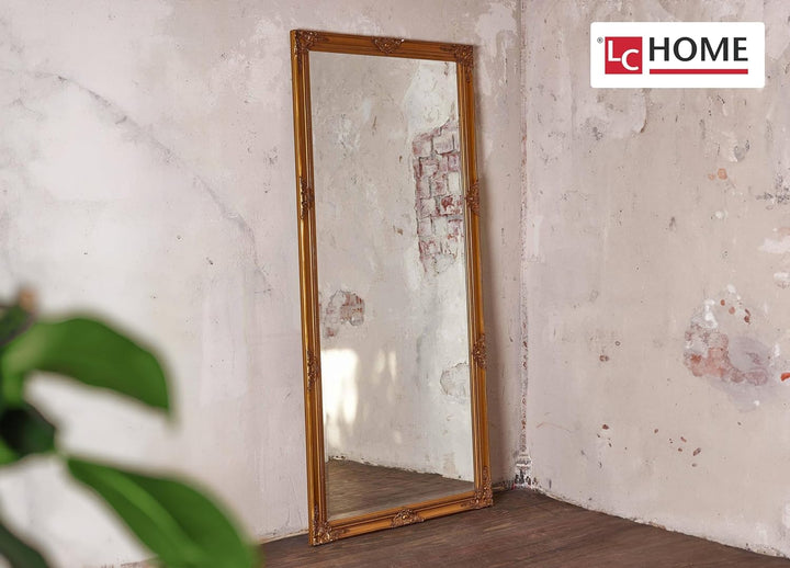 Wholesaler GmbH LC Home Wandspiegel Barock Gold ca. 180 x 80 cm Antik-Stil m. Facettenschliff XL Gan