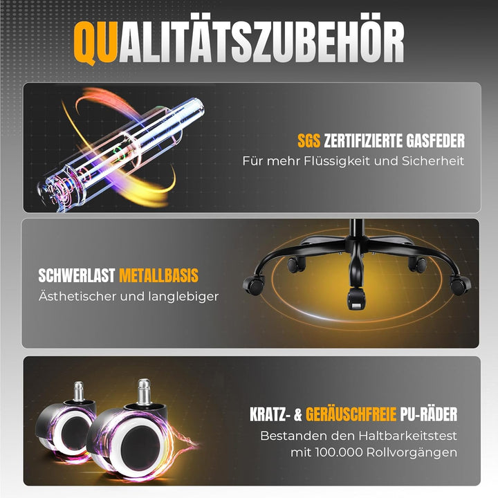 GTPLAYER Gaming Stuhl, Gamer Stuhl, Atmungsaktiver Bürostuhl aus Hochwertigem Stoff, Ergonomischer P