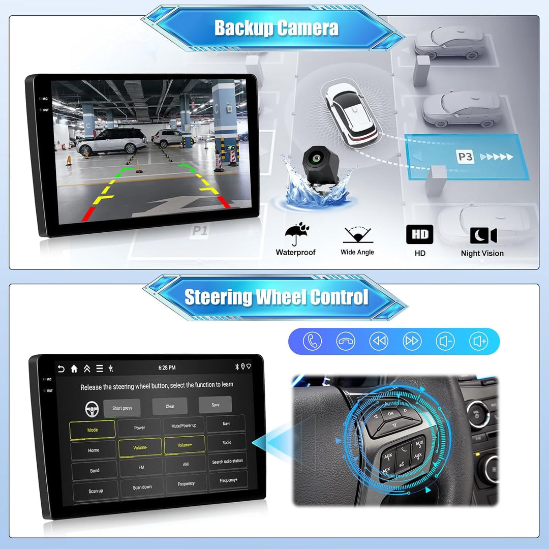 Android 15, 4G+128G CAMECHO Autoradio für Hyundai I30 2006-2011 mit Wireless Carplay Android Auto, 9