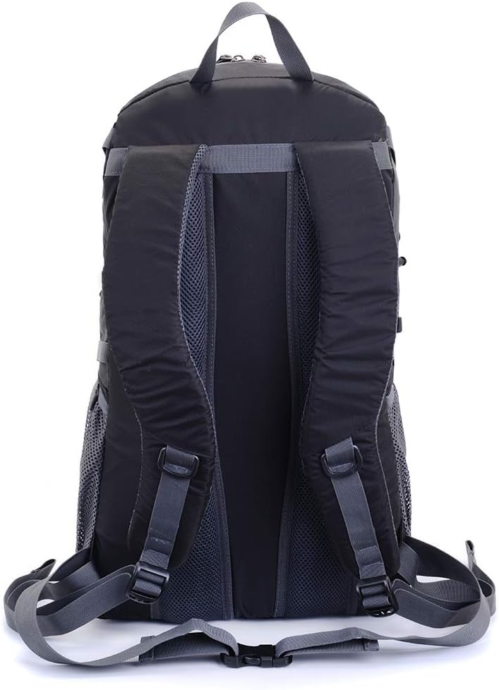 40L Leichter Tagesrucksack Radfahren Wandern Wasserdichter Reiserucksack (Schwarz), Schwarz