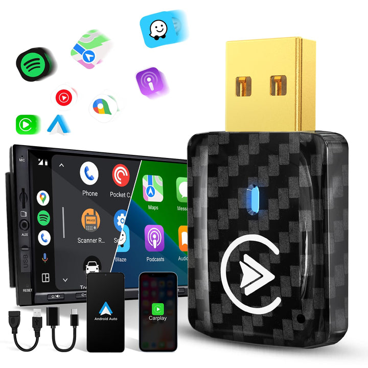 CarPlay Wireless Adapter Android Auto - U2AC-01 Kompatibel mit iPhone 17 Pro MAX 16-12 und Android 1