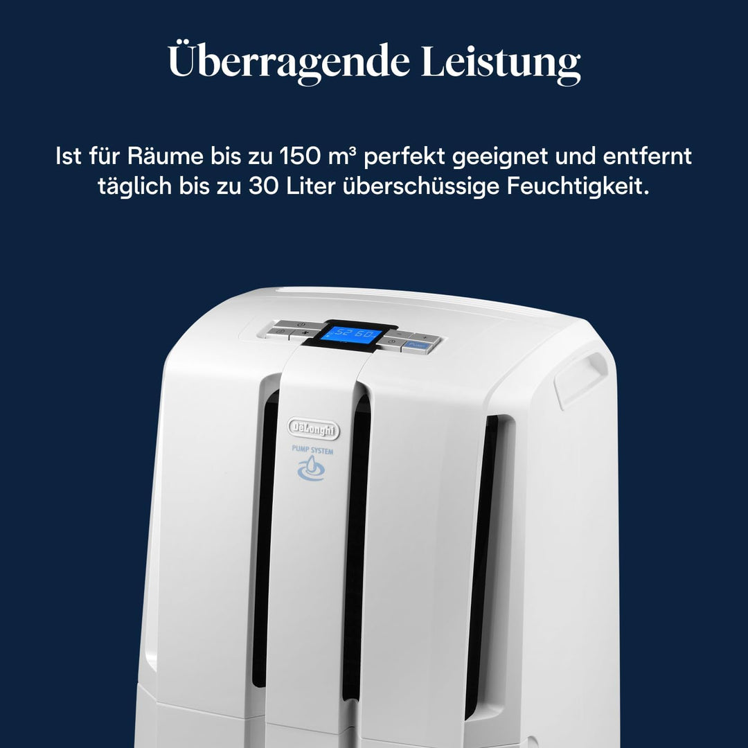 De'Longhi Luftentfeuchter Tasciugo Ariadry DD230P – elektrischer und mobiler Raumentfeuchter mit Pum