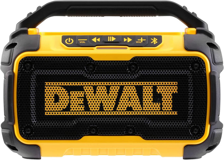 Dewalt Bluetooth Akku-Lautsprecher DCR011 (Stereo, extrem robust, mit Überrollbügel, AUX-Eingang 3,5