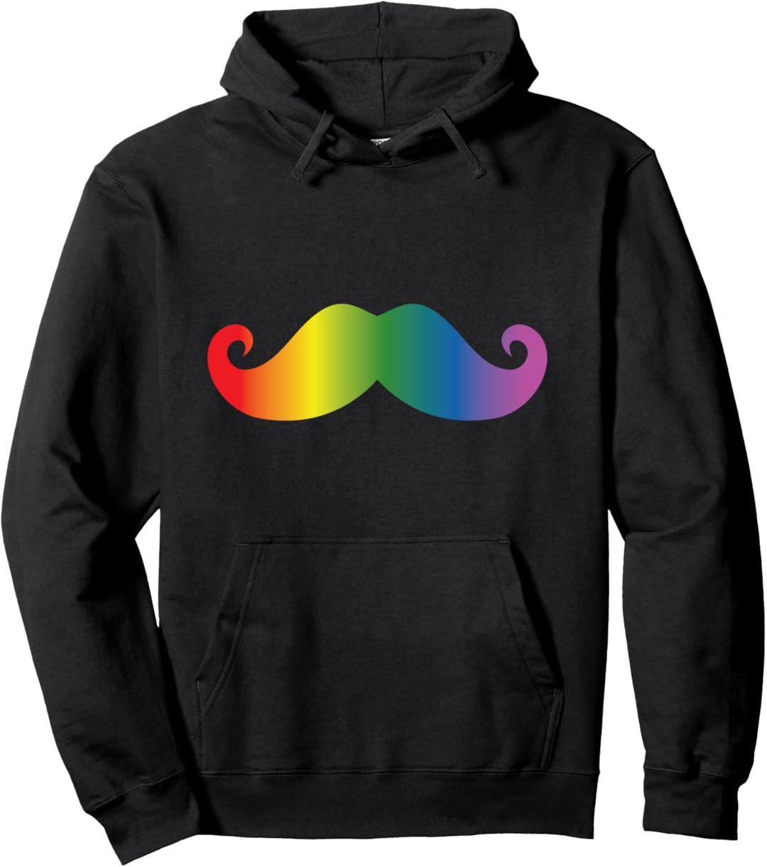 Rainbow Schnurrbart lustig Gay Rainbow Schnurrbart Verkleidung Regenbogen Pullover Hoodie