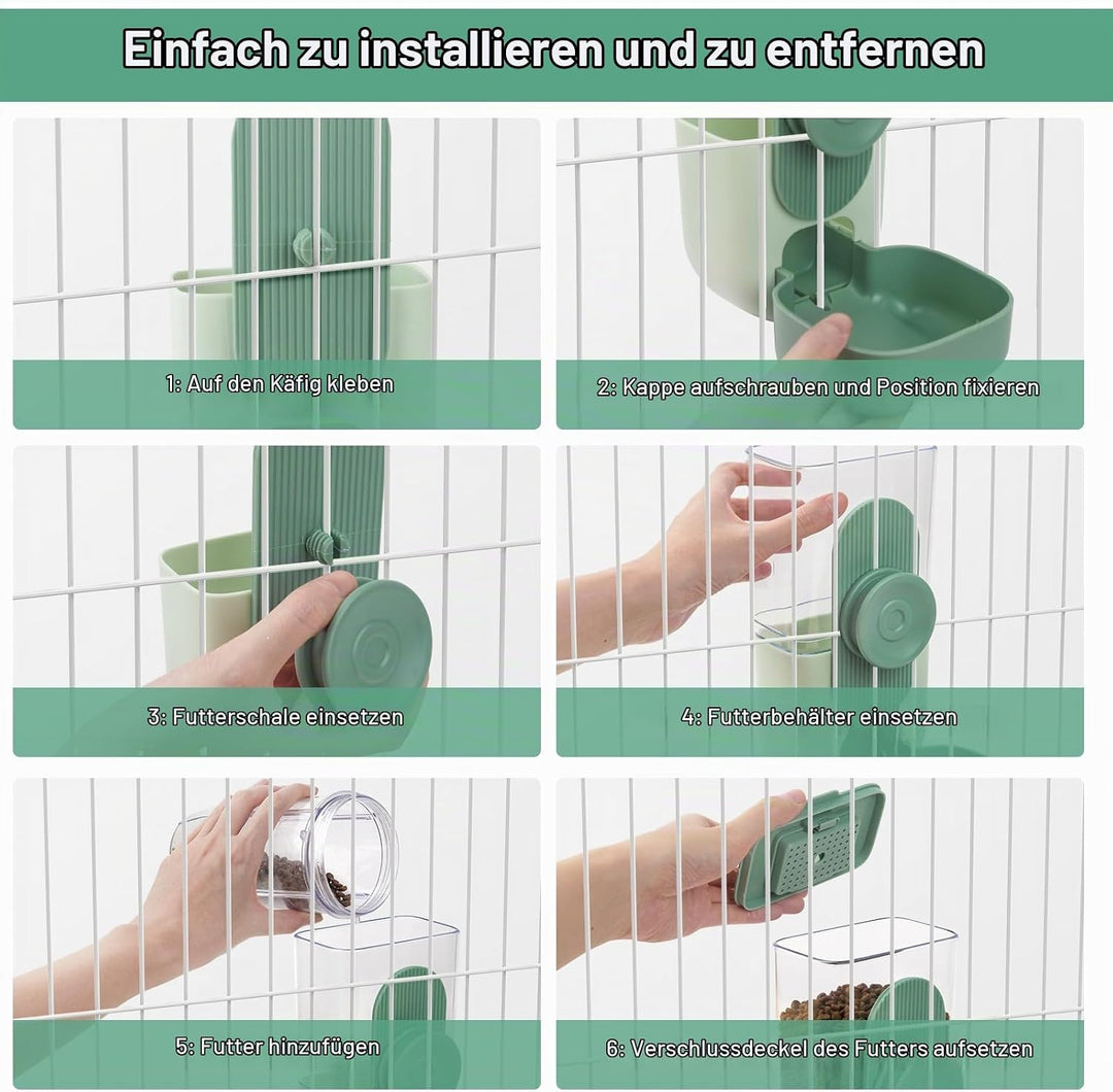 HENYEER Automatischer Futter und Wasserspender für Haustiere,Hängend Futterspender, Automatischer Fu
