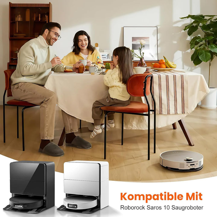 26 Stück Zubehör für Roborock Saros 10 Saugroboter, 2 Hauptbürste 6 Staubbeutel 4 Wischtücher 4 Seit