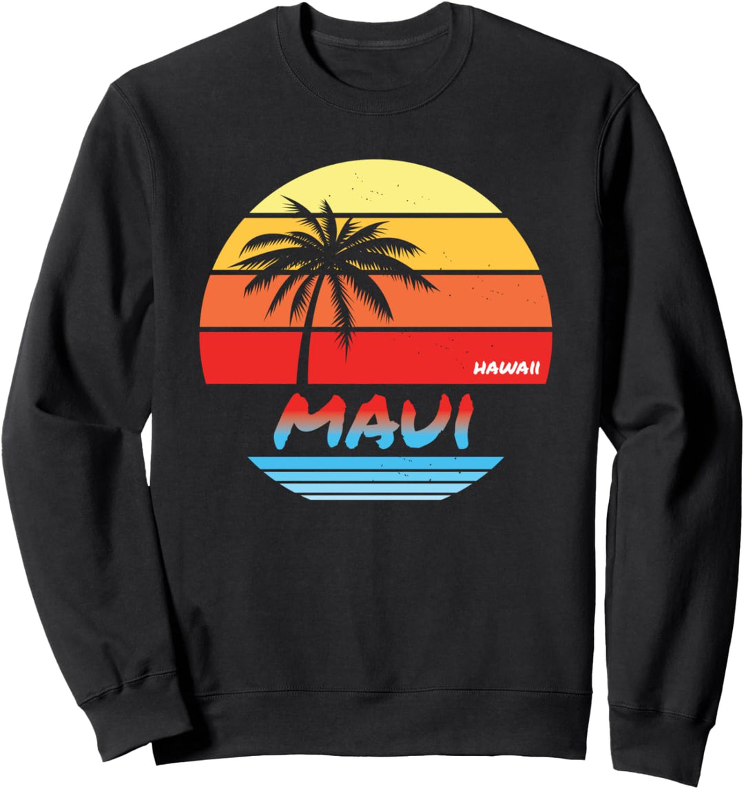 Maui Hawaii Retro-Vintage-Stil Sonnenuntergang Sweatshirt