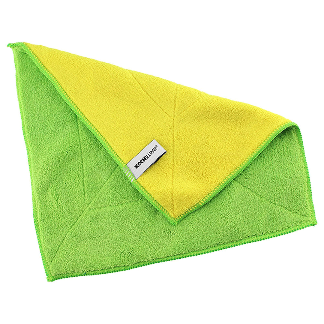 Kochblume Microfasertuch Set, 10-teilig | Premium Microfaser | Set in der bunten Box (grün-gelb), Gr