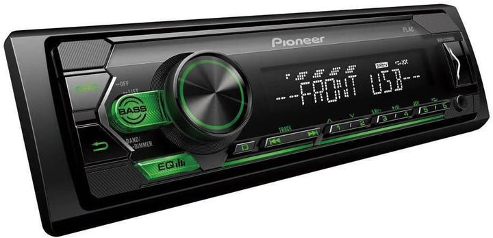 Pioneer MVH-S120UBG 1-DIN Autoradio mit grüner Beleuchtung und USB kompatibel mit Android-Smartphone