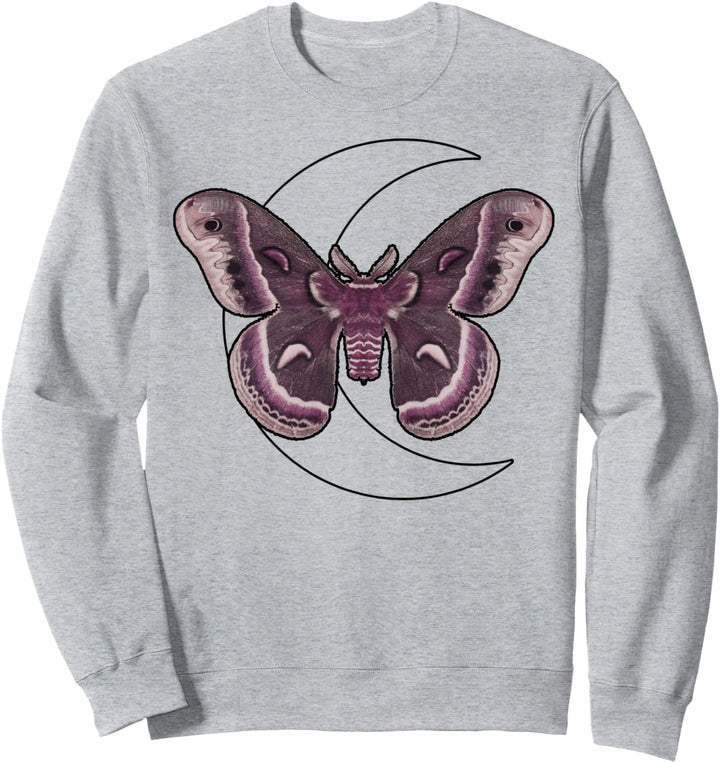 Trendy Moth Moon Pocket Sweatshirt
