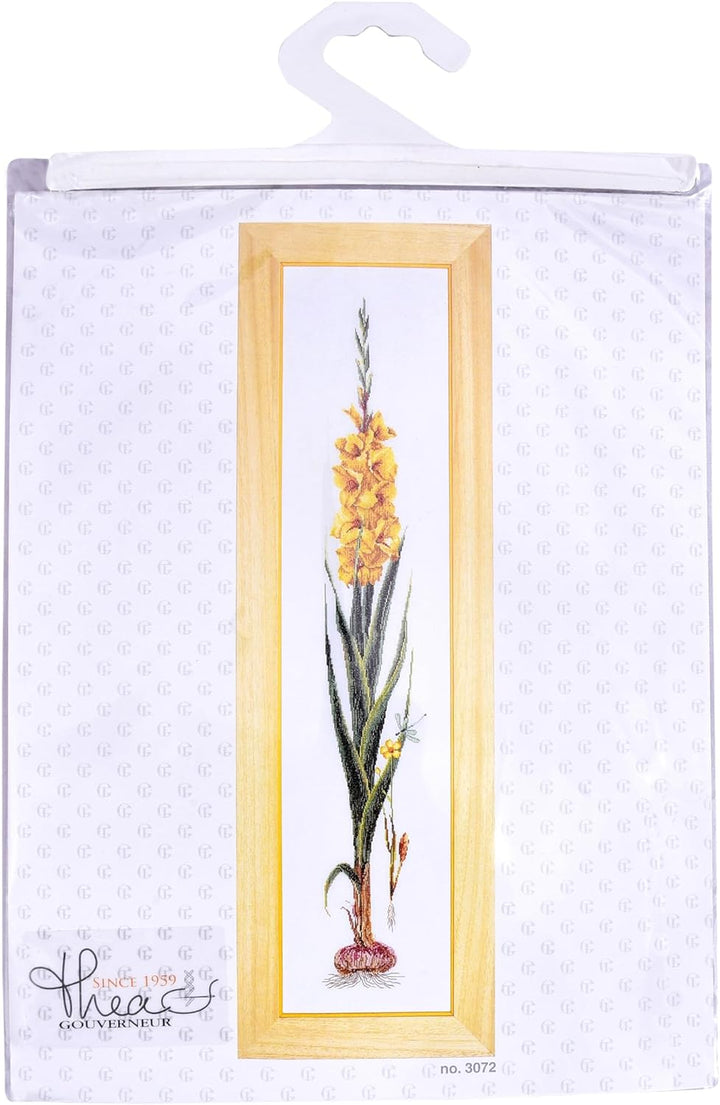Thea Gouverneur - Kreuzstich-Set - Gladioli-Gelb - Aida - 18 Count - Für Erwachsene - 3072A 3072A Ai