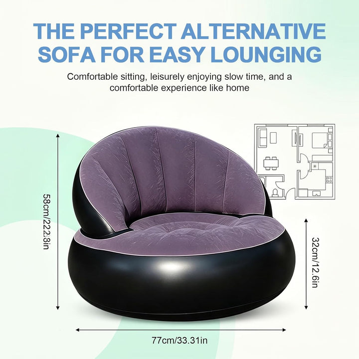 Aufblasbares Sofa mit Fusshocker, Aufblasbarer Sessel, Aufblasbares Lounge Freizeit-Sofa, Sessel,Cou
